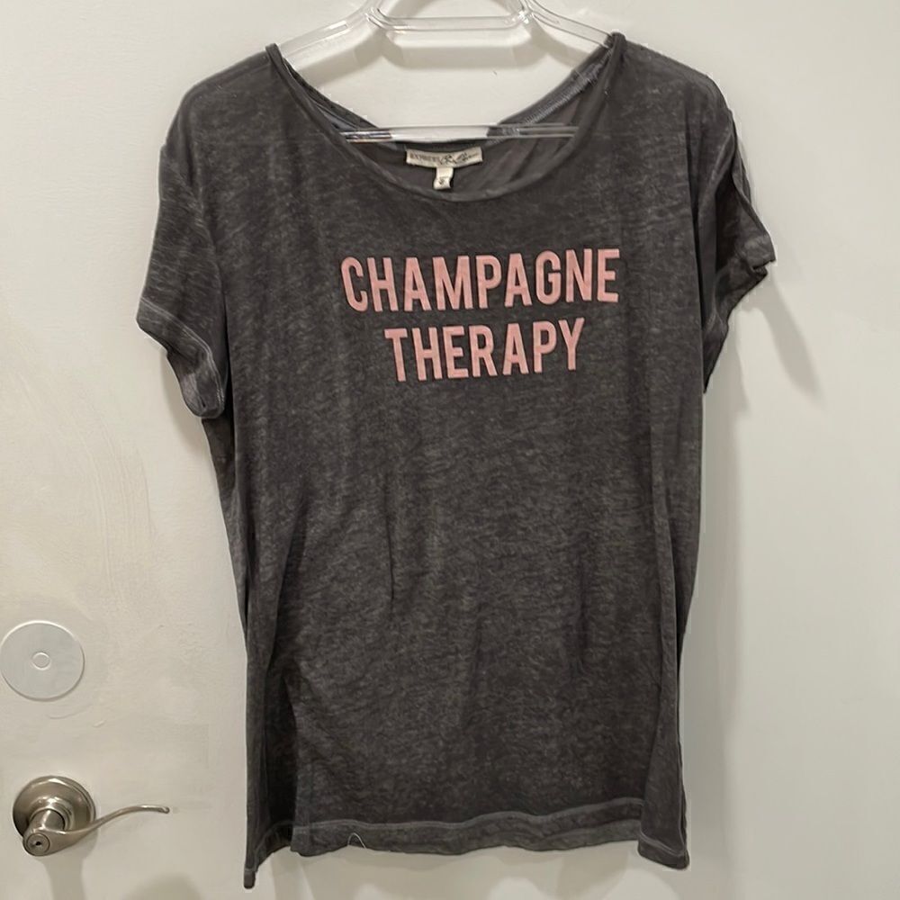 EXPRESS Champagne Therapy shirt  pink gray medium burnout t-shirt